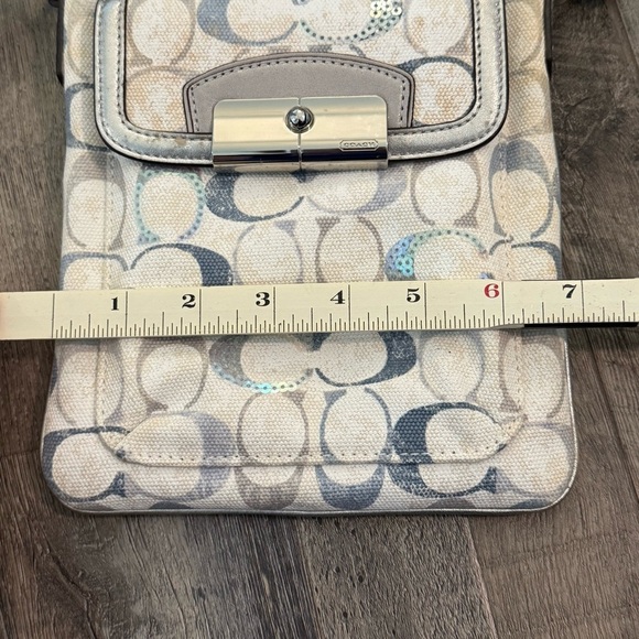 COACH Pewter/Silver & Multi Blues Crossbody Bag with Sequin Detailing - Picture 10 of 12